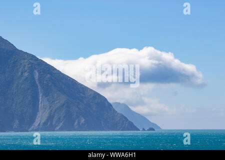 Blick von der Interislander Fähre zwischen Nord- und Südinsel von Neuseeland Stockfoto