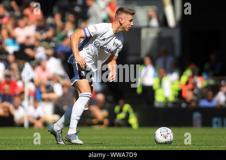 London, Großbritannien. 14 Sep, 2019. Tom Cairney von Fulham in Aktion. EFL Skybet championship Match, Fulham v West Bromwich Albion im Craven Cottage in London am Samstag, den 14. September 2019. Dieses Bild dürfen nur für redaktionelle Zwecke verwendet werden. Nur die redaktionelle Nutzung, eine Lizenz für die gewerbliche Nutzung erforderlich. Keine Verwendung in Wetten, Spiele oder einer einzelnen Verein/Liga/player Publikationen. pic von Steffan Bowen/Andrew Orchard sport Fotografie/Alamy Live news Credit: Andrew Orchard sport Fotografie/Alamy leben Nachrichten Stockfoto