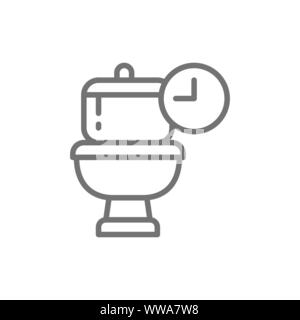 Häufige wc Besuche, lange Zeit in WC Symbol Leitung. Stock Vektor