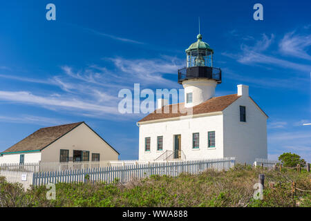 San Diego, Kalifornien am alten Loma Point Leuchtturm. Stockfoto