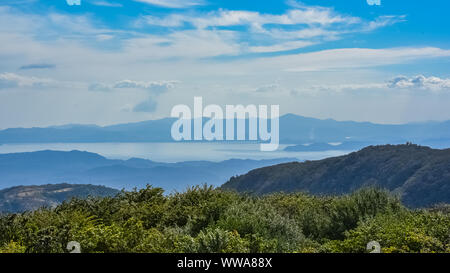 Costa Rica, Panorama der Bucht von Nicoya, Blick von den Bergen von Monteverde Stockfoto