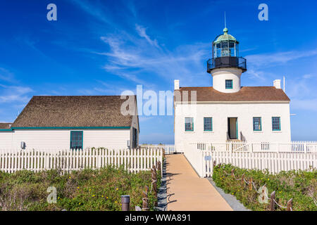 San Diego, Kalifornien am alten Loma Point Leuchtturm. Stockfoto
