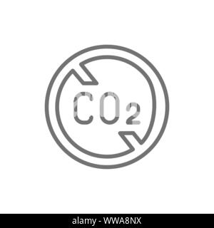 Keine Co2-Emissionen, Co2-Emissionen zeichen Symbol Leitung. Stock Vektor