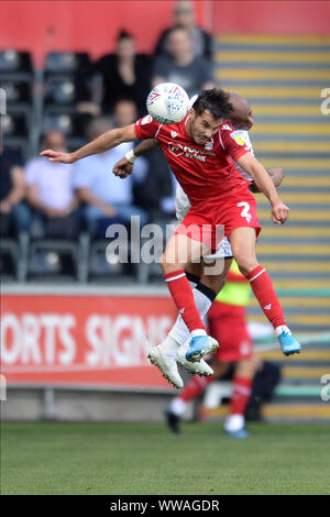 Swansea, Wales, UK. 14 Sep, 2019. Während der Sky Bet Championship Match zwischen Swansea City und Nottingham Forest am Liberty Stadium, Swansea am Samstag, dem 14. September 2019. (Credit: Jeff Thomas | MI Nachrichten) nur die redaktionelle Nutzung, eine Lizenz für die gewerbliche Nutzung erforderlich. Foto darf nur für Zeitung und/oder Zeitschrift redaktionelle Zwecke Credit: MI Nachrichten & Sport/Alamy Live-Nachrichten verwendet werden. Stockfoto