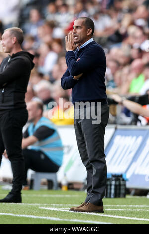 Swansea, Großbritannien. 14 Sep, 2019. Nottingham Forest Manager Sabri Lamouchi während der efl Sky Bet Championship Match zwischen Swansea City und Nottingham Forest am Liberty Stadium, Swansea, Wales am 14. September 2019. Foto von Ken Funken. Nur die redaktionelle Nutzung, eine Lizenz für die gewerbliche Nutzung erforderlich. Keine Verwendung in Wetten, Spiele oder einer einzelnen Verein/Liga/player Publikationen. Credit: UK Sport Pics Ltd/Alamy leben Nachrichten Stockfoto