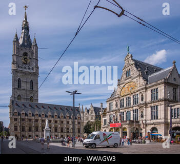 Historische Zentrum von Gent, Flandern, Belgien, EU. Stockfoto