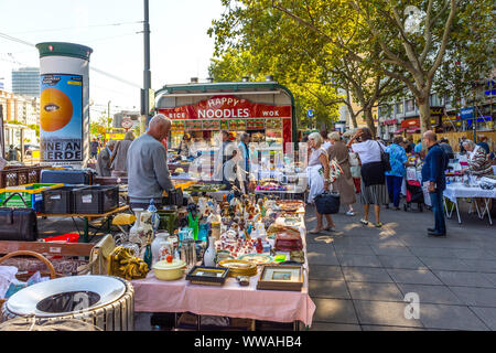 Samstag Morgen 'Flohmarkt' am Schwedenplatz, Wien, Österreich. Stockfoto