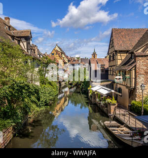 Colmar, Frankreich, Elsass Panorama von einer Brücke Stockfoto