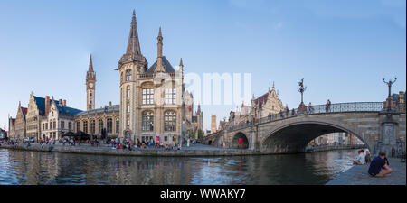 Historische Zentrum von Gent, Flandern, Belgien, EU. Stockfoto