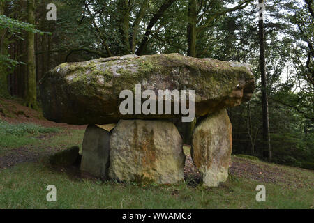 Gwal y Filiast, Grabkammer, Carmarthenshire, Wales Stockfoto