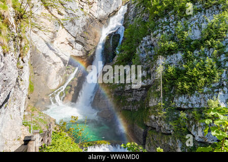 Savica Wasserfall in Triglavski Nationalpark, Slowenien Stockfoto