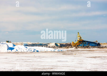 Dünen von Salz, Aigues-Mortes, Frankreich Stockfoto