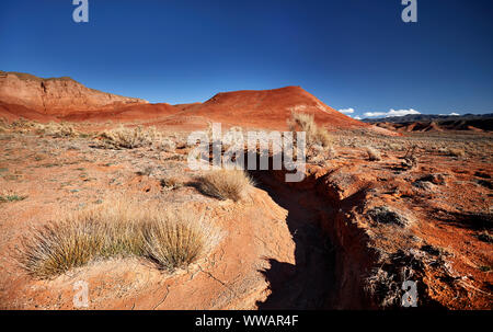 Schöne Schlucht in der Wüste Canyon gegen deep blue sky Stockfoto