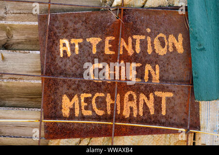"Achtung vor dem Hund", Aix-en-Provence, Bouches-du-Rhone, PACA, Frankreich Stockfoto