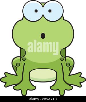 Eine Karikatur Illustration eines Frosches suchen überrascht. Stock Vektor