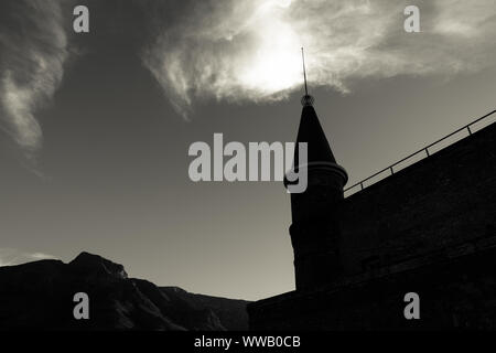 Der Turm der alten Burg Brauerei gebaut im Jahr 1901 in Kapstadt City Vorort von Woodstock in Südafrika Stockfoto