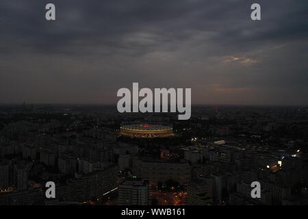 Bukarest National Stadium drone Stockfoto