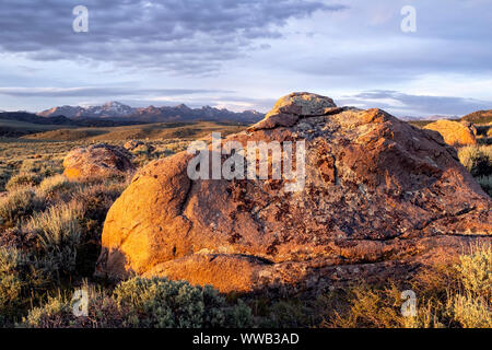 WY 03896-00 ... WYOMING - Ansicht der Wind River Range vom Lander Cutoff Emigrant Trail Road in Sublette County Teil der Great Divide Mountain Bi Stockfoto