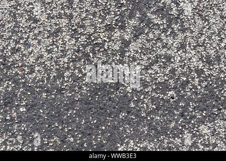 Detailansicht auf Asphalt Oberflächen von verschiedenen Straßen und Wege in einer Nahaufnahme Stockfoto