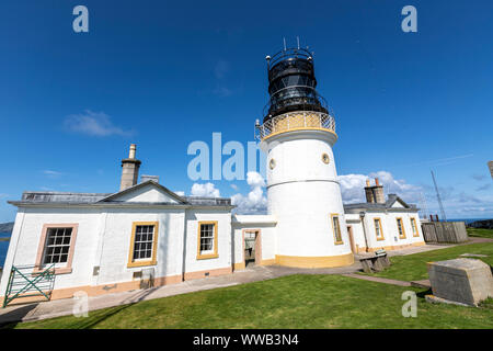 Sumburgh Head Lighthouse Unterkunft, RSPB Sumburgh Head, Festland, Shetlandinseln, Schottland, Großbritannien Stockfoto