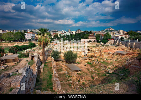 Teilansicht der Kerameikos, der schönsten Vororte des antiken Athen und seine beeindruckende Nekropole. Griechenland. Stockfoto