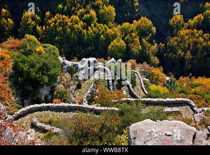 Zagoria REGION, Griechenland. Die Scala von Vradeto, eine fantastische Stein weg, ein echtes Meisterwerk der traditionellen Maschinenbau, Ioannina, Griechenland. Stockfoto