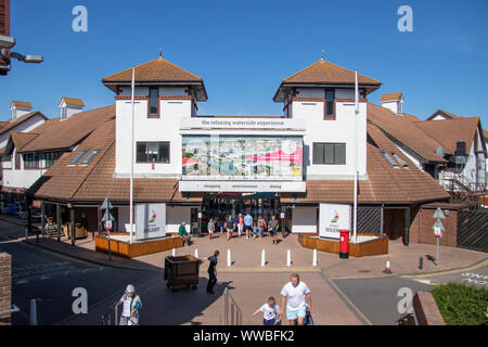 Der Eingang von Port Solent Marina in Portsmouth, Hampshire, Großbritannien Stockfoto