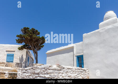 Samos Insel, Griechenland. Die Griechisch-orthodoxe Kirche des Hl. Charalampos (Agios Charalampos), in Faros Village, im südlichen Sifnos. Stockfoto