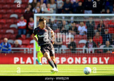 Middlesbrough, UK. 14. September 2019. Lesung des Tom Mcintyre während der Sky Bet Championship Match zwischen Middlesbrough und Lesung im Riverside Stadium, Middlesbrough am Samstag, dem 14. September 2019. (Credit: Mark Fletcher | MI Nachrichten) nur die redaktionelle Nutzung, eine Lizenz für die gewerbliche Nutzung erforderlich. Foto darf nur für Zeitung und/oder Zeitschrift redaktionelle Zwecke Credit: MI Nachrichten & Sport/Alamy Live-Nachrichten verwendet werden. Stockfoto