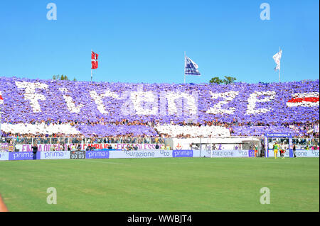 Florenz, Italien. 15 Sep, 2019. Fußball Serie A Fiorentina v Jeventus. Florenz (Italien) am 14. September 2019 In dem Foto der Fiesole Kurve Credit: Unabhängige Fotoagentur/Alamy leben Nachrichten Stockfoto