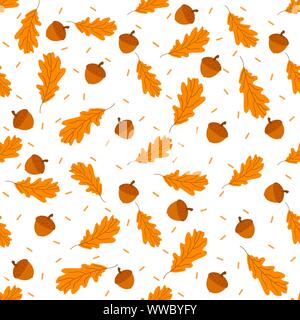 Set aus bunten Herbst Blätter und Eicheln, auf weißem Hintergrund Stock Vektor