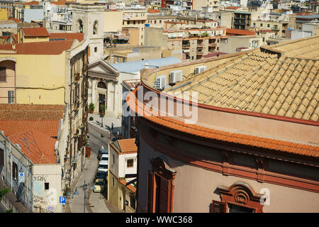 Landschaft von Cagliari von Bastione san Remy, Cagliari, Sardinien, Italien Stockfoto