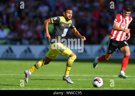 Sheffield, Großbritannien. 14. September 2019. Southampton Mittelfeldspieler Sofiane Boufal während der Premier League Match zwischen Sheffield United und Southampton an der Bramall Lane, Sheffield am Samstag, dem 14. September 2019. (Credit: Jon Hobley | MI Nachrichten) Credit: MI Nachrichten & Sport/Alamy leben Nachrichten Stockfoto