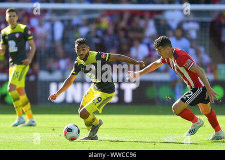 Sheffield, Großbritannien. 14. September 2019. Southampton Mittelfeldspieler Sofiane Boufal während der Premier League Match zwischen Sheffield United und Southampton an der Bramall Lane, Sheffield am Samstag, dem 14. September 2019. (Credit: Jon Hobley | MI Nachrichten) Credit: MI Nachrichten & Sport/Alamy leben Nachrichten Stockfoto