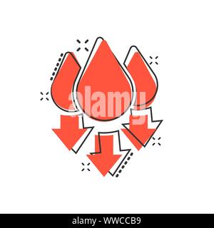 Luftfeuchtigkeit Symbol im Comic-stil. Klima vektor Cartoon Illustration auf weißem Hintergrund isoliert. Temperatur Prognose Geschäftskonzept splash Wirkung. Stock Vektor