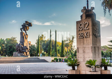 Denkmal für Albanien Unabhängigkeit in Vlora Stockfoto