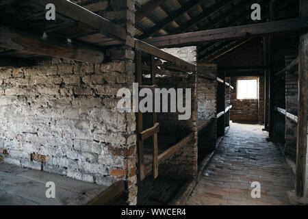 Oswiecim, Polen - 16. Juni 2019: Auschwitz II Birkenau KZ-Museum Stockfoto