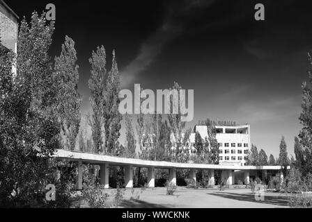 Pripyat oder Pripyat oder prypjat ist ein Gespenst Stadt im Norden der Ukraine, in der Nähe der Ukraine und der Grenze zu Weißrußland. Nach der nahe gelegenen Pripyat Fluss benannt. Stockfoto