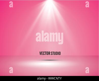 Leere Pink Studio Zimmer, Lichtsensor, eingesetzt als Hintergrund für Ihre Produkte anzeigen. Vektor Stock Vektor