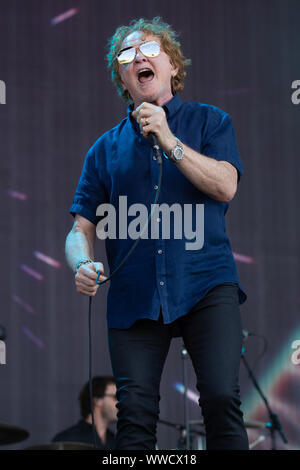 London, Großbritannien. 15. Sep 2019. Mick Hucknall der Sänger von Simply Red führt live bei Radio 2 Live im Hyde Park Jason Richardson/Alamy leben Nachrichten Stockfoto