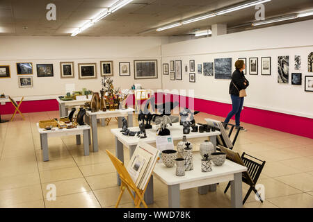 UK, County Durham, Bishop Auckland, Marktplatz, Nr. 42 Galerie und Shop vor Ort gefertigten Handwerk und Kunst Stockfoto