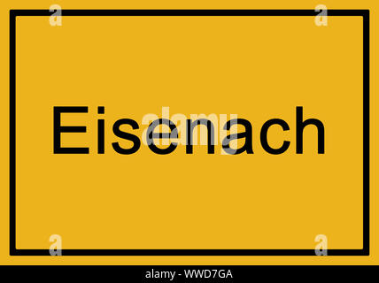 Typisch deutsche gelb Stadt zeichen Eisenach Stockfoto