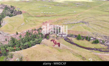 Luftaufnahme der Orkhon Tal Schlucht, zentrale Mongolei Stockfoto