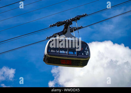 Seilbahn Alba-Col dei Rossi, die italienischen Dolomiten rund um Livigno, Sud Tirol, Alpen, Italien Stockfoto