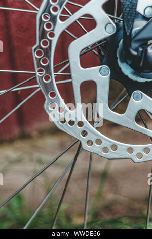 Bremsscheibe auf ein Fahrrad Stockfoto