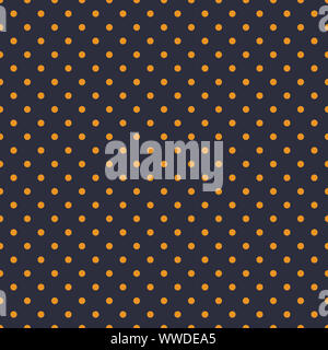 Orange Polka Dots auf Marine blue background Vektor gedruckt - nahtlose Muster Stockfoto