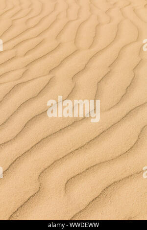 Sand Textur. Sandstrand zum Hintergrund. Ansicht von oben. Stockfoto