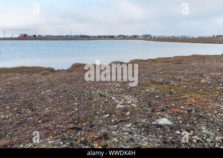 Arktischen Hafen an der Cambridge Bay, Nunavut, Kanada Stockfoto