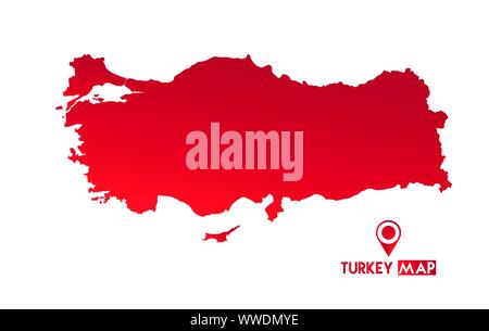 Türkei Vektor Karte der regionalen Vektor rote Farbe Studie Stock Vektor