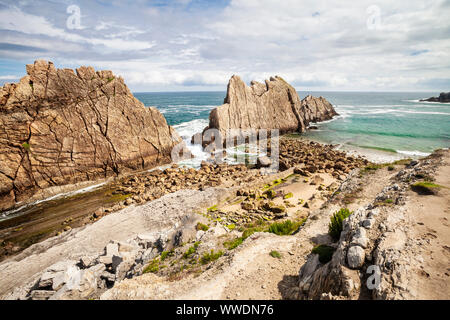 Arnia Strand und Urros De Liencres, Liencres, Kantabrien, Spanien Stockfoto